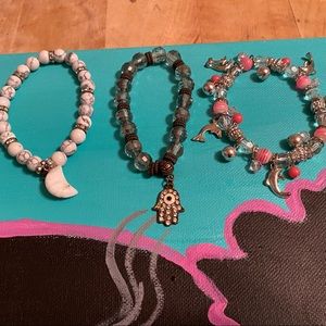 3 charm bracelets